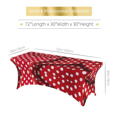 Housse de table extensible 1,8m nappe élasthanne rectangulaire pois - 7