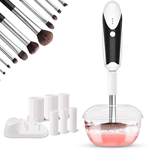 Forever Shine Makeup-Brush Cleansing Kit–Quick & Easy USB Rechargeable Thick Face Brush Cleaner & Dryer – Easily Portable Cleaning Kit with Six Brush Sizes & 3 Adjustable Speeds