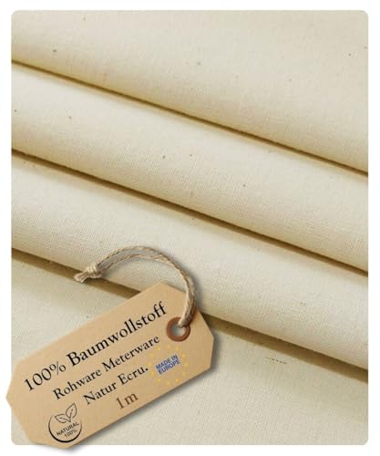 Solvera_Ltd Baumwollstoff Meterware Natur Reiner BioBaumwolle Stoff - Dekostoff zum Nähen, Canvas Baumwolltuch, modische Muster, Nähstoffe (1m 1 Stück)