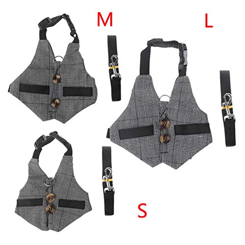 Rabbit Vest Harness and Leash Set Adjustable Formal Suit Style for Bunny Kitten Small Animal Walking (S) - Image 8