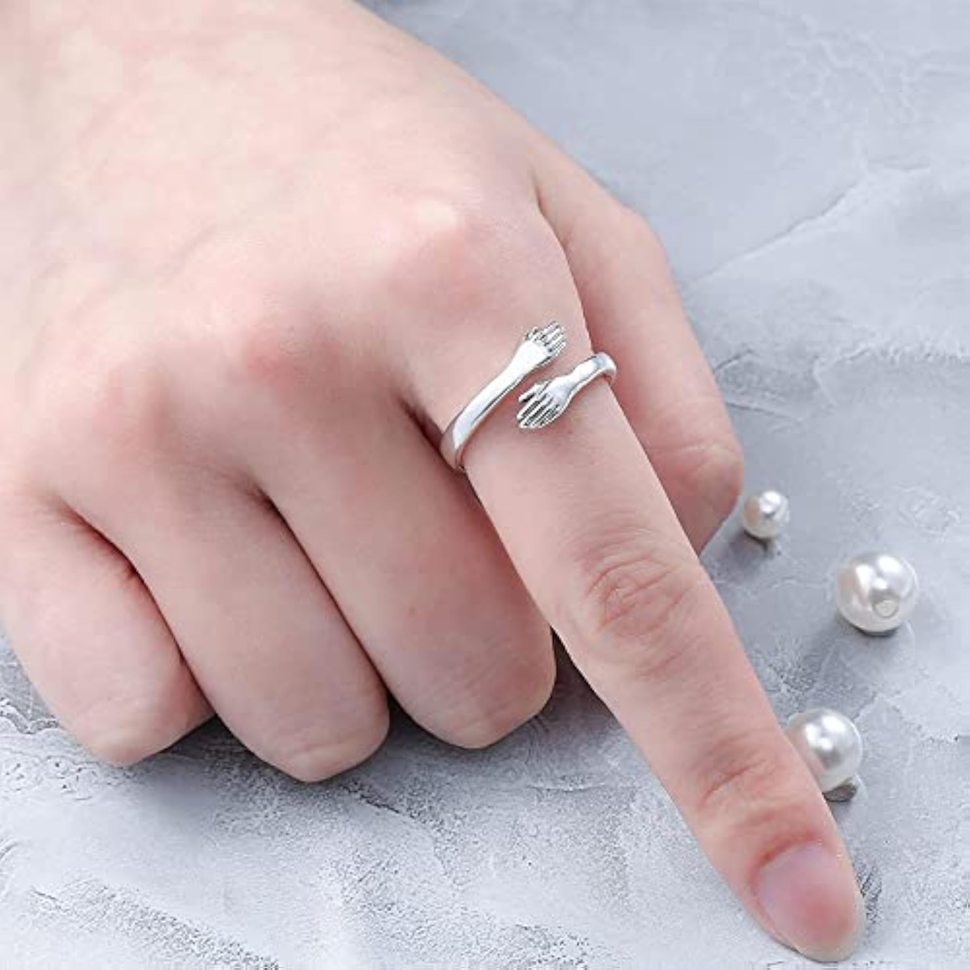I Love You Forever Stainless Steel Hug Rings for Couples