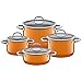 Produktbild Silit Passion Orange Topfset Induktion 4-teilig, Kochtopf Set mit Glasdeckel, Silargan Funktionskeramik, Induktions Töpfe Set nickelfrei, orange