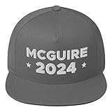 Hogue WS LLC Sean McGuire Hat (Embroidered Flat Bill Snapback Cap) 2024 Presidential Election Candidate Grey