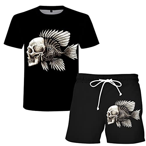 T-shirt 3D crâne homme streetwear t-shirt hip hop grande taille 6XL été K9786