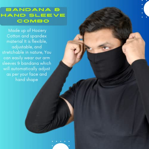 Image of NEON ROCK Winter Pure Cotton Combo Bandan Super Soft, Breathable for Winter Head, Hair & Arm Cover with UV Protection for Headband, Soft Neck Scarf for Biking, Gym, Yoga & Outdoor Use