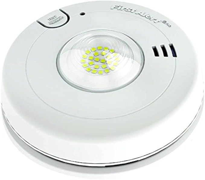 First Alert BRK 7020BSL Hardwired Hearing Impaired Smoke Detector with LED Strobe Light , white