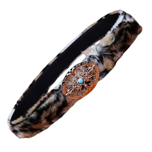Ceinture occidentale pour l'hiver avec boucle creuse et motif en peluche pour femme