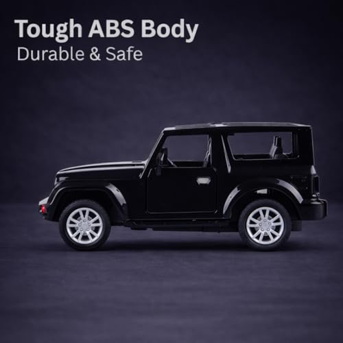 Image of Off-Road SUV Toy Car with Push-Back Action & Openable Doors| Durable ABS Plastic Off-Roader Vehicle Toy for Kids (3+ Years)|Black