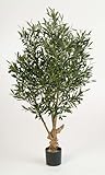 artplants.de Olivo Artificial, en Maceta, 2290 Hojas, 70 Frutos, 120cm - Árbol Decorativo - Olivera sintética