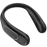 Dnenellr Ventilatore da Collo 6000mAh, Ventilatore Collo Senza Pale Portatile, 4 Velocità, Ricaricabile USB, Lunga Autonomia, per Viaggio, Ufficio ed Esterno (Nero antracite)