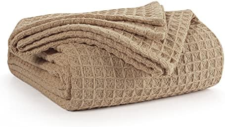 EHC Luxuriously Soft Chunky Waffle Cotton Throws Large Sofa Bed, Sofa, Couch Blanket Bedspread, Double, 150 x 200 cm - Charcoal