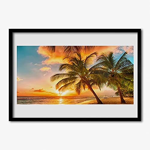 Photo murale salon et chambre : cadre paysage de mer de palmier 70x50