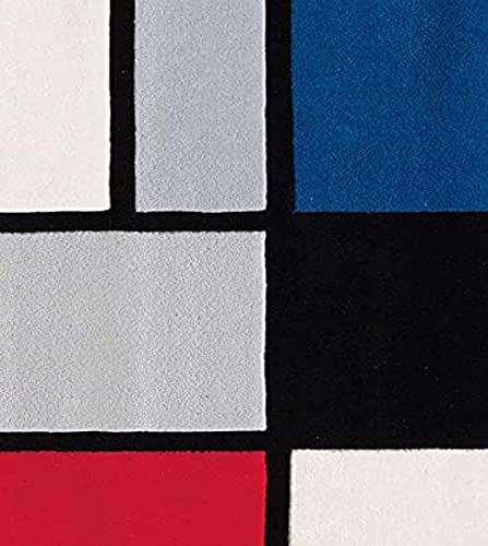 Image of Mordern Design Handmade Tufted Carpet Pure Woollen Export Quality Carpet for Living Room, Bedroom Hall [ Size 9 x 9 Round, Color Red Blue ]