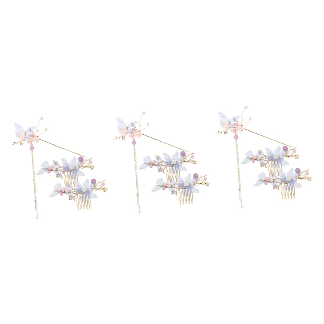 FOMIYES 3juegos Accesorios De Peinado Tradicional Chino Horquillas Peina y Pendientes De Fluorescencia Diseño De Flor y Borlas Para y Trajes Antiguos
