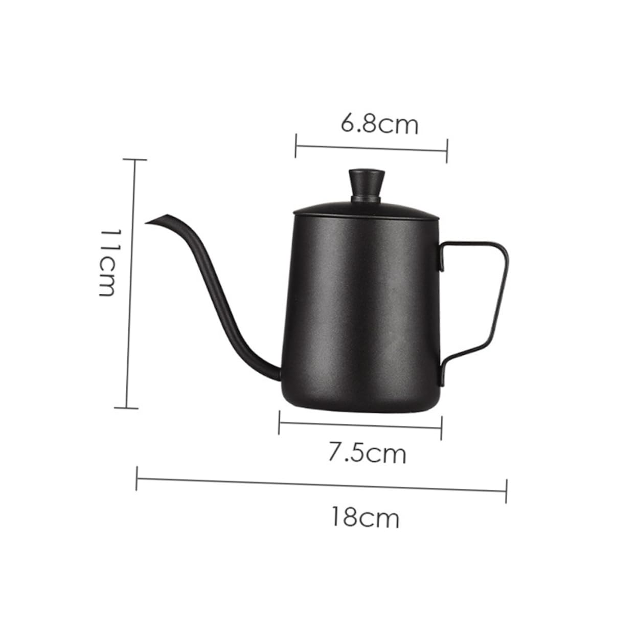OUNONA Practical Coffee Kettle with Streamlined Spout Ergonomic Design Non Drip Pouring for Home Office Brewing Compact Easy to Clean