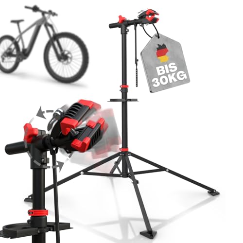 Tarpofix® Fahrrad Montageständer bis 30kg | Profi Fahrrad Reparaturständer | Montageständer für Fahrräder & E-Bike | Schwerlast Fahrradhalter Ebike | Fahrradständer Reparatur | Fahrradmontageständer