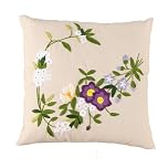 rockible Embroidery Pillow Kit Cushion Cover DIY Crafts Pillow Embroidered Floral Cushion Case, for Bedroom Wedding Adults Beginners, A