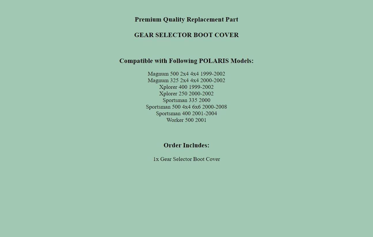 Replacement Gear Selector Boot Cover for Polaris Xplorer 250 400 1999 2000-2002 3233648