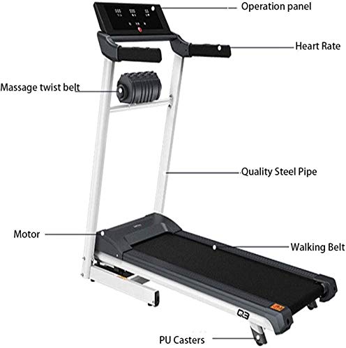 Image of Electric Folding Treadmill Motorized Running and Jogging Fitness Machine for Home Gym