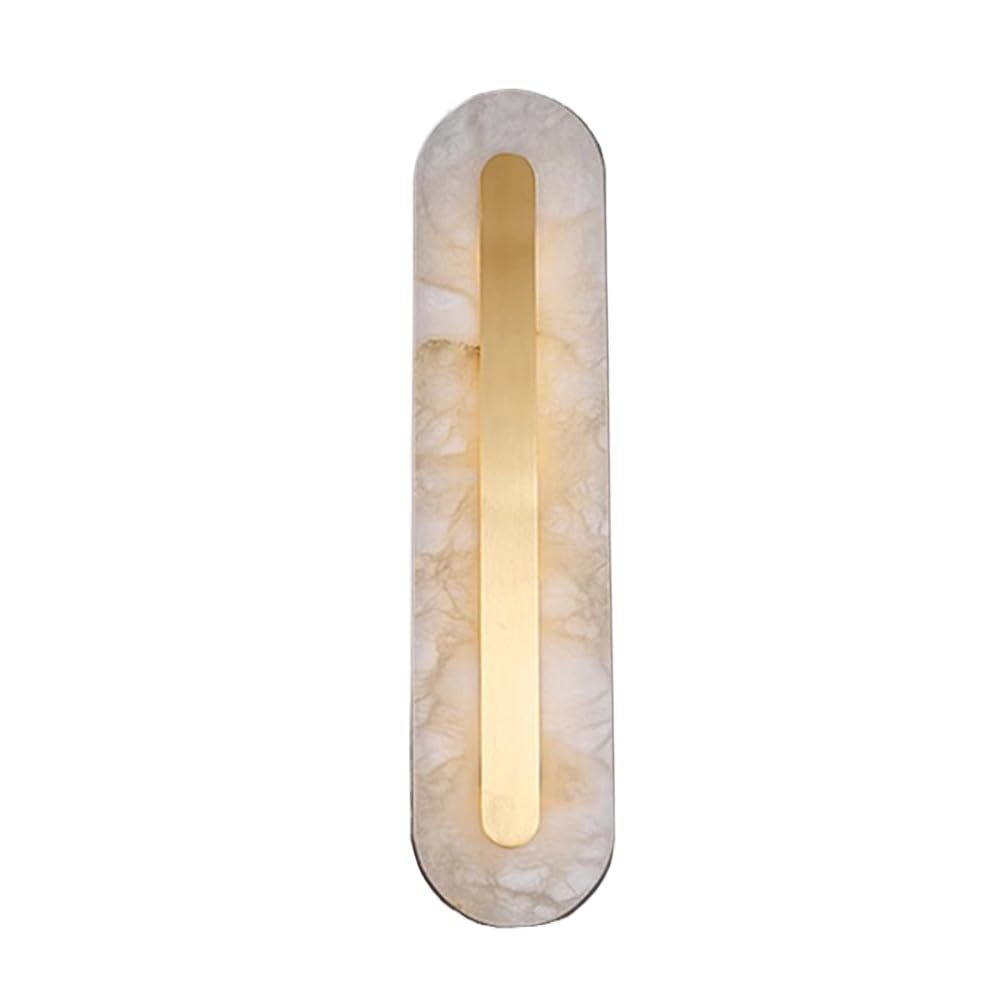Applique da Parete in Pietra di Alabastro Bianco per Interni Lunghe per Bagno Lavabo Lampade da Parete Lineari Moderne Lampade da Parete in Marmo per Camera da Letto Soggiorno Comodino Corridoio