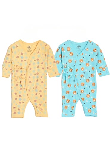 Image of The Mom Store Baby Romper Jabla Style Combo For Boys And Girls | Cotton | Soft Infant Bodysuit | Trendy Stylish Sleepwear For Newborn Baby | Printed | Unisex Comfortable Everyday Baby Wear