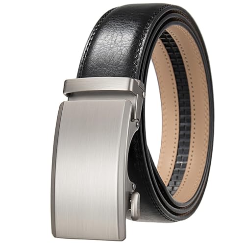 Belt for Men Leather Alloy Automatic Buckle Mens 3.5cm Width Casual