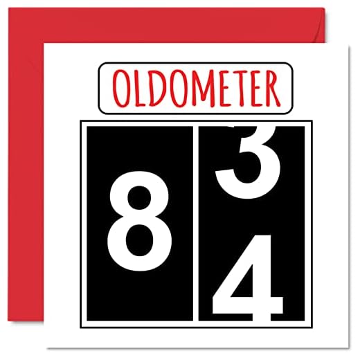 Divertidas tarjetas de cumpleaños 84 para hombres y mujeres, olómetro, tarjeta de feliz cumpleaños para papá, mamá, bisabuelo, tarjetas de felicitación de 145 mmx145 mm, tarjeta de cumpleaños 84