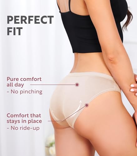 Image of DAVID ARCHY Womens Underwear, Bamboo Rayon Underwear Panties Moisture Wicking Panties, Soft Breathable, 4 Pack