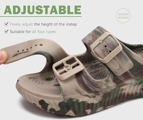 Image of KuaiLu Womens Recovery Sandals With Comfortable Plantar Fasciitis Arch Support, Orthotic Adjustable Thick Cushion Sport Slides Reduces Stress on Feet, Joints & Back Post-Exercise