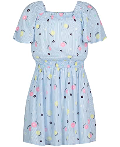 Tommy Hilfiger Girl's Flutter Sleeve Dress, Smocked Style With Cinched Waist