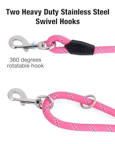 Long Dog Leash for Dog Training 16FT/30FT/50FT/100FT, Heavy Duty Dog Lead for Large Medium Small Dogs Outside Walking, Playing, Camping, or Yard 12Pink50FT by Lanwandeng - Image 8