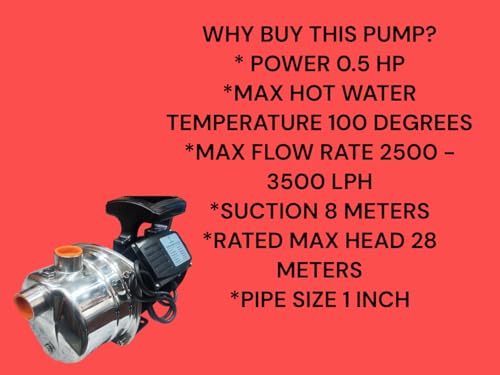 Image of COPPER MOTOR, JET PUMP, STAINLESS STEEL monoblock pumpset selfpriming 0.50 HP SUCTION 8M SELF PRIMING