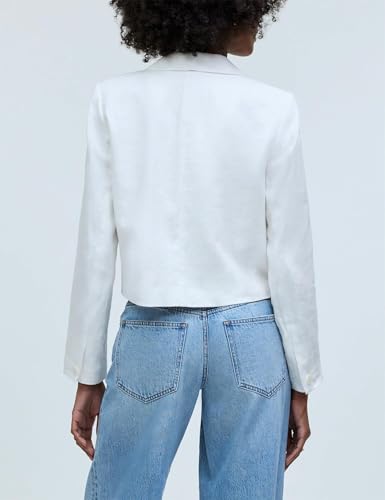IDEALSANXUN Womens Cropped Blazer Casual Lightweight Cotton Linen Blazer Suit Jackets4