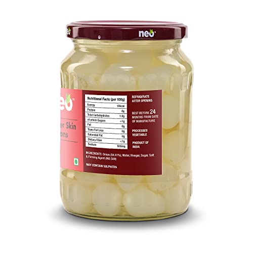 Image of Neo Silver Skin Onions 680g I Sirka Onion I 100% Plant Based & Natural I Ideal for Cocktail and as Side Dish for Snacks I (Pack of 1)
