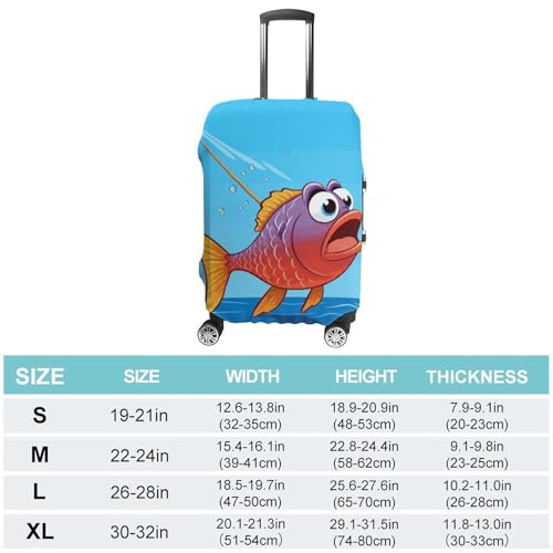 Talking Fish Luggage Cover Dustproof Travel Suitcase Cover Elastic Suitcase Protector M Luggage Sleeves Fit 19-32 Inch Luggage，M2