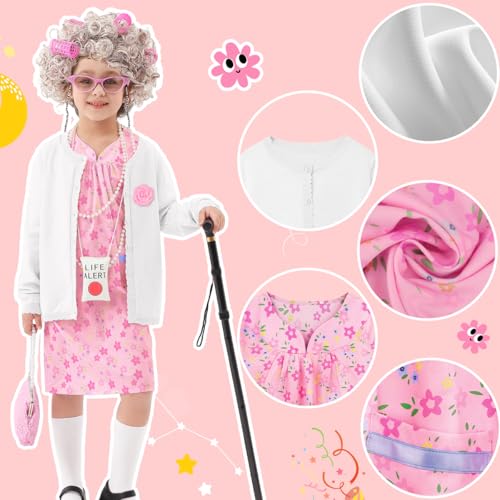 Disfraz vieja para niña 100 días de escuela blanco miniatura 3