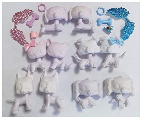 Lpsloverqa White Base Shorthair Cat Cocker Spaniel Great Dane Collie Dachshund Base Model Sample Dog Puppy Can Draw Pattern By Yourself Action Figure Toy Kids Gift 10 Pcs #TOP21