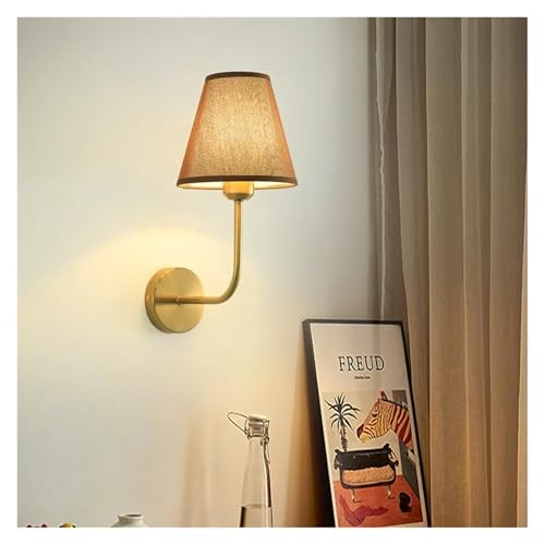 Aplique de pared de tela estilo americano premium E27 para salones sofisticados 7