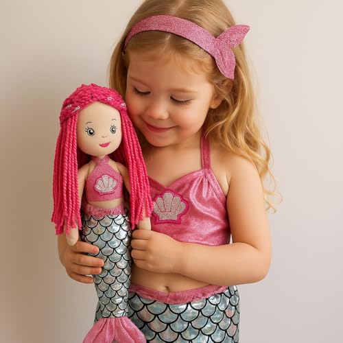 Sweety Toys 13333 Stoffpuppe Meerjungfrau Plüschtier Prinzessin 45 cm pink