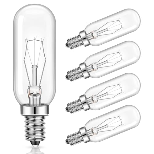 Goerpn Cooker Hood Bulbs, 5 Pack 40w E14 Extractor Fan Bulb 230V T25 SES Small Edison Screw Light Bulbs Appliance Lamp Oven Light Bulb Warm White 2700K Dimmable