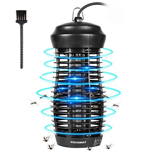 DEKINMAX Lámpara Antimosquitos 6W Mosquitera Electrica UV Lampara Mata Insectos para Mosquitos, Moscas, Polillas