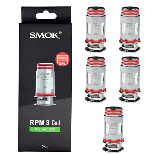 Smok Rpm3 Meshed Coil 0.23ohm Dl, 20-25w Fit For Smok Rpm 5 Rpm 5 Pro Kit Vape 5 Pcs No Nicotine Smok Rpm3 Meshed Coil 0.23ohm Dl, 20-25w Fit For Smok Rpm 5 Rpm 5 Pro Kit Vape 5 Pcs No Nicotine