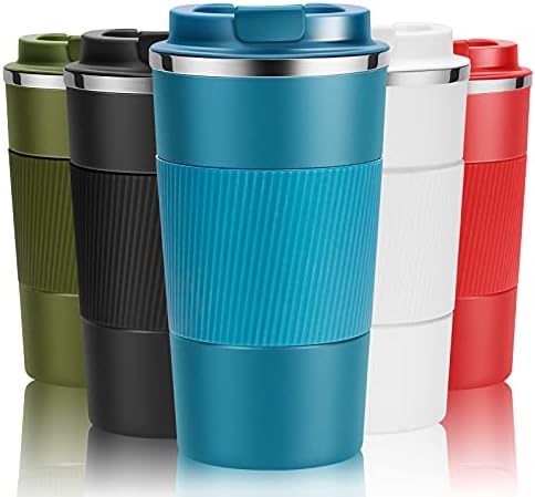 YINJOYI Travel Mug Reusable Coffee Cups 510ml/18oz Thermal Insulated Vacuum Insulation Stainless Steel Bottle for Hot Cold Drinks Black