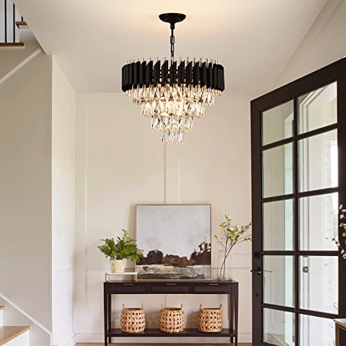 Black and Gold Crystal Chandelier
