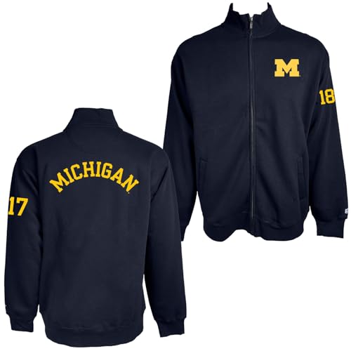 Sudadera ncaa unisex con cremallera completa y capucha de algodón con parche deportivo