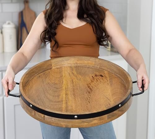 Amazon.com: A Sight Beyond – 24" Extra Large Round Ottoman Tray - Heavy ...