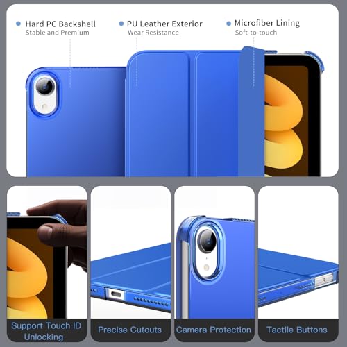 Coque iPad Mini 6e génération bleu cobalt étui mince pour tablette Apple 8.3 - 4