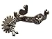 MORECP Western Antique Spurs with Leather Belt, German Silver Trims and Rowel, Hand Carved Silver Equestrian Gear for Men and Women, Riding Competition Spurs MP-1130
