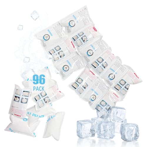 Image of Ice Pack Bulk, Flexible Cold Ice Pack Sheets for Coolers, Dry Ice for Shipping Frozen Food, Long Lasting Shipping Cold Packs, Automatic Cut, 3.5x2.2Inch, 96 Packs