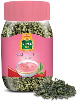Eastern Vital Tea Kashmiri Kahwa Tea Jar - Made From Pink Tea Leaves (100 grams)
